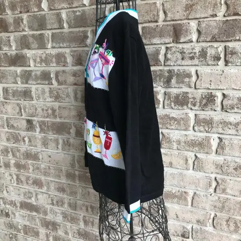 Jack B Quick Cocktails Cardigan Petite Medium VTG Black Size undefined
