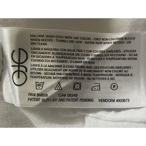 Gloria Vanderbilt White Button Front Blouse Dolman Short Sleeve Top Size M - Image 6