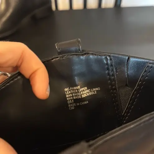 INC NWB Fawne tall leather riding boots size 6 Black