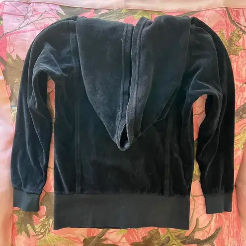 Juicy Couture y2k vintage black velour zip up track jacket