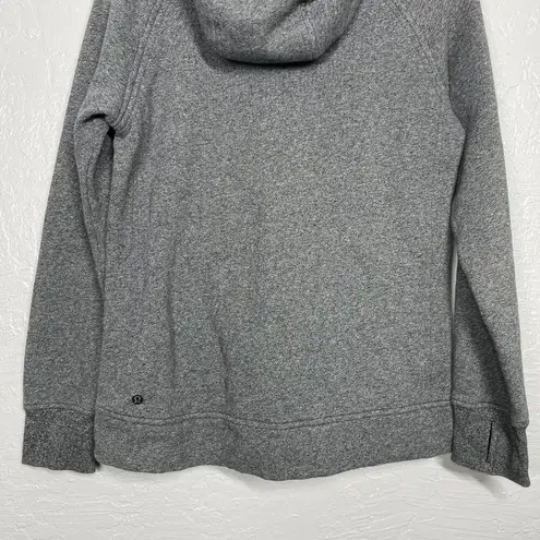 Lululemon  Women 6 Heathered Gray Hoodie Sweatshirt Kangaroo Pocket Thumbholes