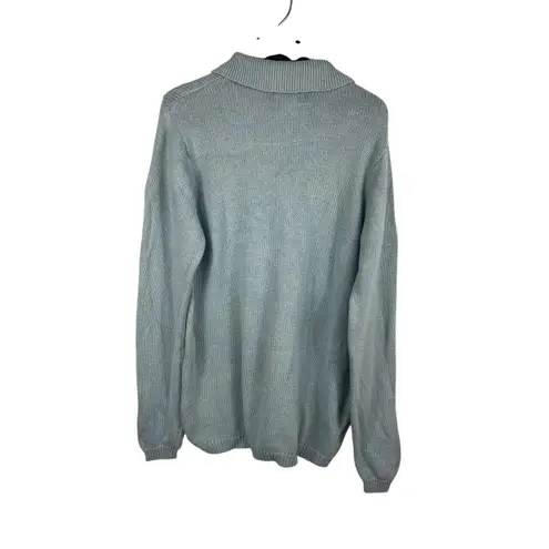 VTG Stitches In Time Women’s M Blue Floral Embroidered Zip Up Cardigan Sweater Size M