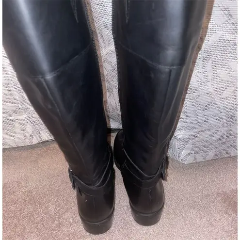 Ralph Lauren  Women's Black Riding Boots Size 6.5 Knee-High Zip