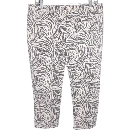 C Est. 1946 Denim Skinny Cropped Pants Capri Zebra Print Womens Contemporary 14
