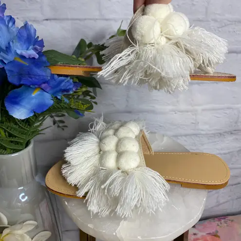 Boutique Boho Fringe Slides