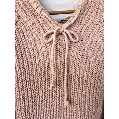 ANOTHER LOVE Textured EDEN Hoodie Sweater XL Chunky Thick Coquette Bow Dainty Pink