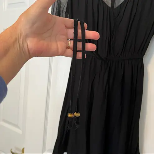 True Destiny black sheer embroidered dress S