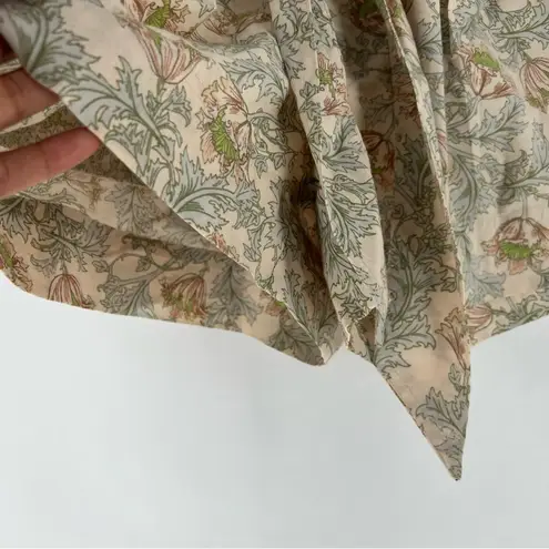 Happy X Nature 100% Cotton Floral Print Tie Waist High Rise Paper Bag Shorts Pink Size 0