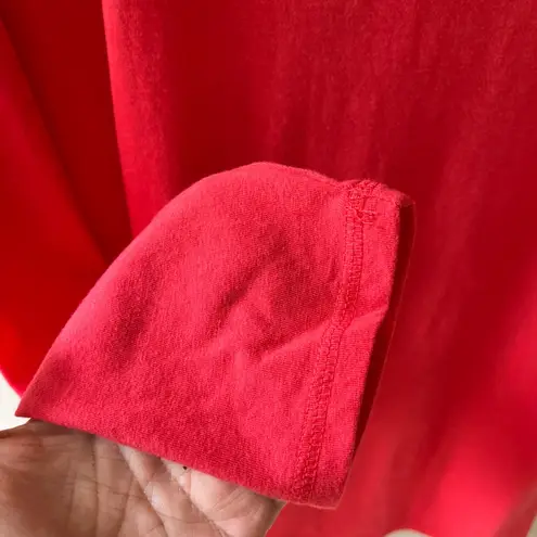 SO Kohls Sz XL Red Lounge Soft Stretch blouse Top Shirt Long Sleeves Crew Neck