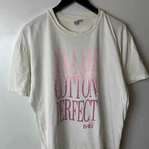 Bali Vintage Ah Cotton Perfect T Shirt 80s 90s White XXL 2XL USA Graphic Tee