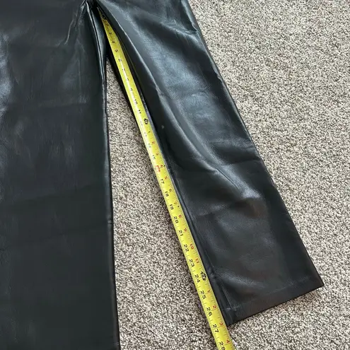Wilfred black faux leather straight leg hi-rise pants size 6