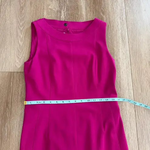Akris Punto Bateau Neckline Crepe Sheath Dress Size 6 Magenta Pink Designer