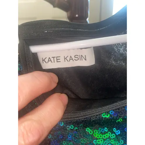 Women's Kate Kasin Sequin Gown Size 6 Green Blue