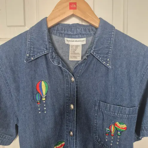 Alfred Dunner Hot Air Balloon Midi Dress Art Teacher Vintage 90s Size 10