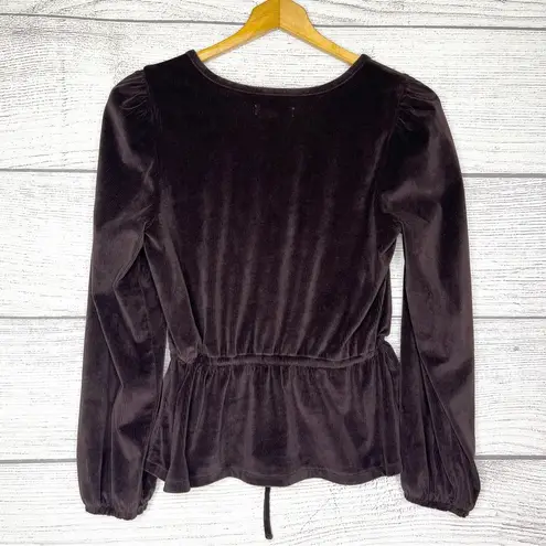 Madewell  Brown Corduroy Tie-Front Faux-Wrap Top Size Medium