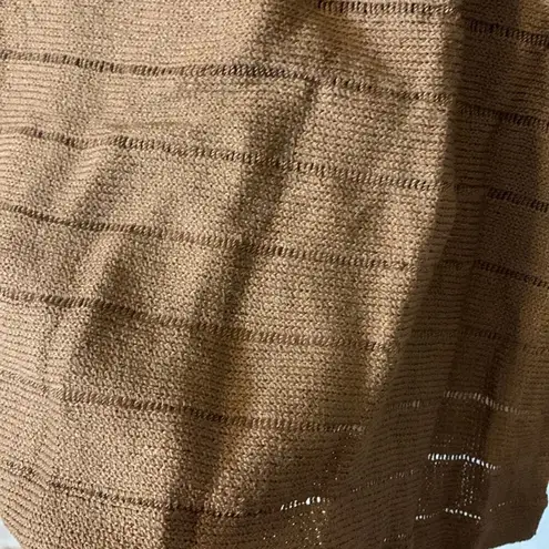 St Claire vintage women’s 8 medium knit brown dress beaded fringe puff St. John