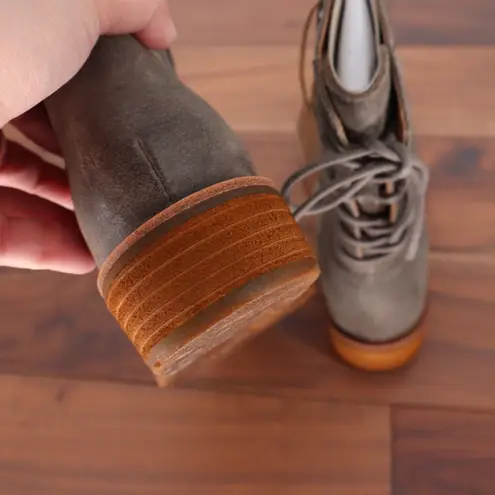 Sofft Sharnell Low Waterproof Taupe Suede Lace Up Side Zip Boots Women's Size 8 Tan