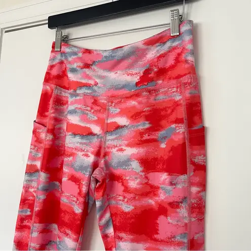 Tahari Sport Vibrant Pink Patterned Activewear Leggings Women’s Size Medium