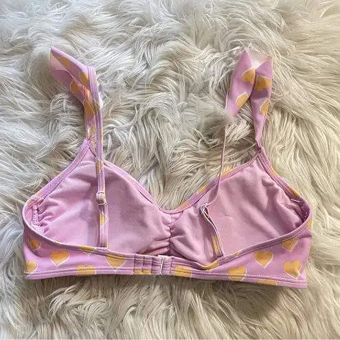 Stoney Clover Lane x Target Heart Flutter Ruffle Strap Bikini Swim top womens M