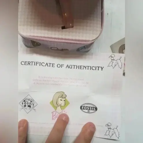 Fossil  Barbie Pink Poodle Parade Watch New - Vintage