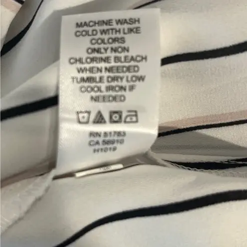 Maurice's NWT  Pink/Black Striped Sleeveless V Neck Top Career Office Wear L