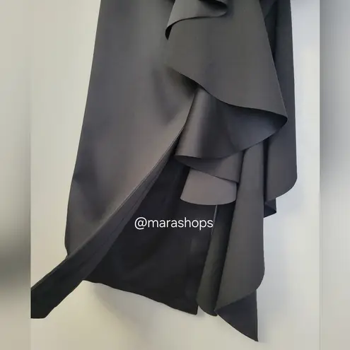 Solace London Aryana Strapless Ruffled Satin Gown