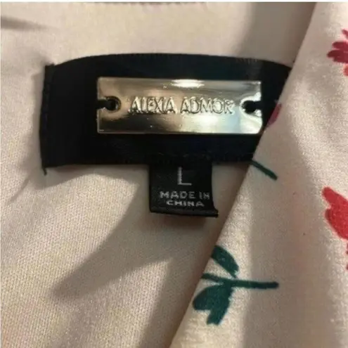 Alexia Admor Beige Floral V Neck Flutter Sleeve Midi Dress