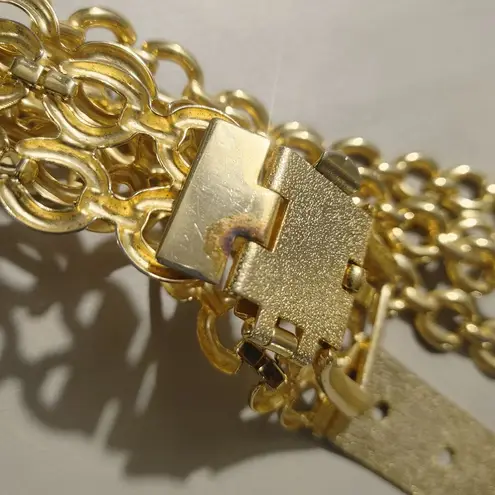 Gold Chain Size 32 Link Double Link Belt Buckle Vintage Style Adjustable Plated