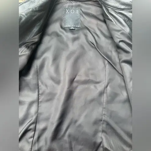 Vintage XOE New York Femme Black Leather Button Vest, Size 10