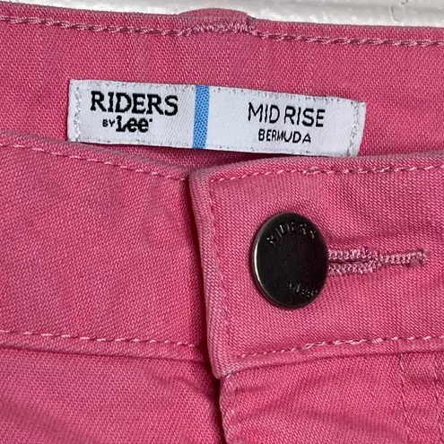 Riders By Lee  Pink Denim Jean Shorts Mid Rise Bermuda Length Women’s Size 18 M