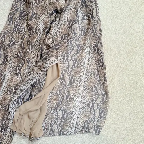 Ralph Lauren Purple Label Python Print Silk Chiffon Palazzo Pants Womens 4 NWT Brown