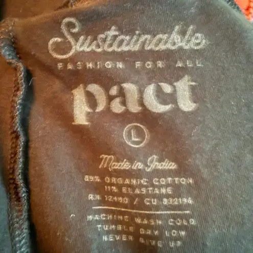 Pact Black Organic Cotton Blend Cropped Leggings Womens Size Large Activewear