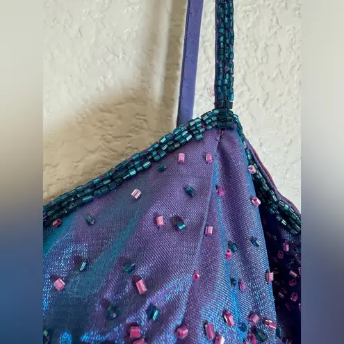 Sue Wong Vintage 90’s Nocturne Iridescent Formal Beaded Gown size 10