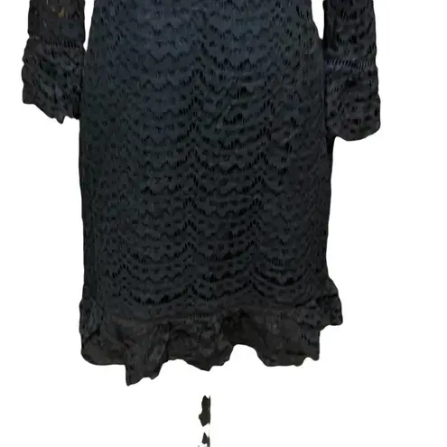 Whistles Black Crochet Bell Sleeve Sheath Black Size US 8