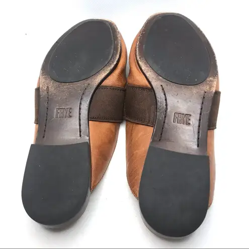 Frye  COGNAC BROWN LEATHER SLIDE MULE LOAFERS (8.5M)