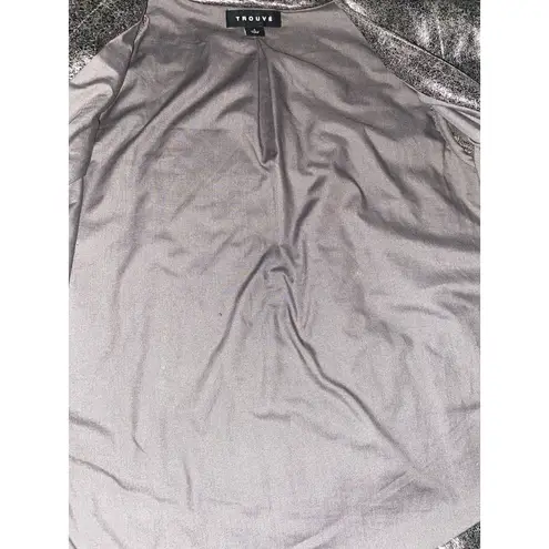 Trouvé Metallic Sliver Blazer Front Zip Zip Sleeves Size Small EUC Silver