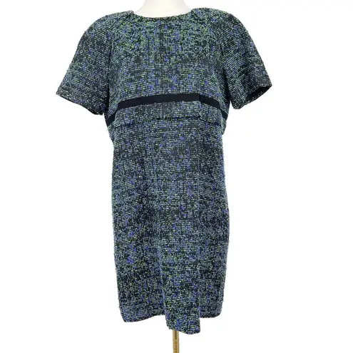 Proenza Schouler Tweed SILK Blend Sheath Dress 10 Black Label Italy