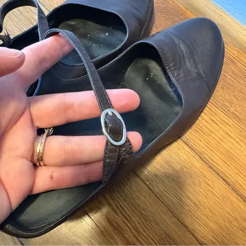 Dansko Block Heel Mary Jane Slip On Platform Brown Leather Womens EUR 39 US 8.5