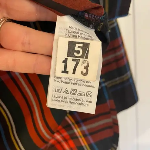 J.Crew plaid tartan cotton button detail blouse size 0 Red