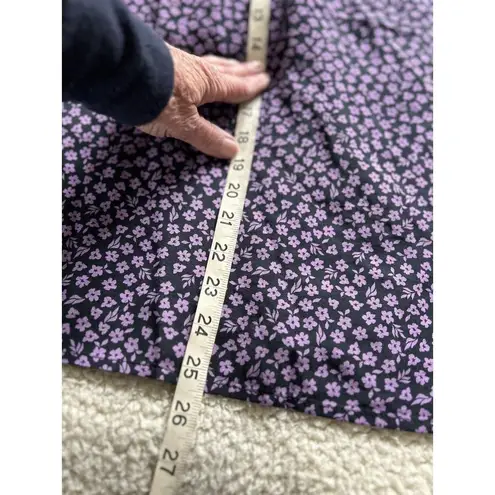 Barbour Womens Midhurst Shirt Top Purple Multi Floral Long Sleeve Mock Neck Sz 6