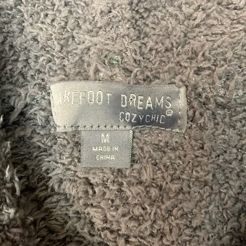 Barefoot Dreams womens medium cozy chic gray full zip sweatshirt hoodie grey