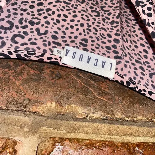 Lacausa Tan Black Leopard Print Sleeveless Mini Slip Dress Women's Size XS