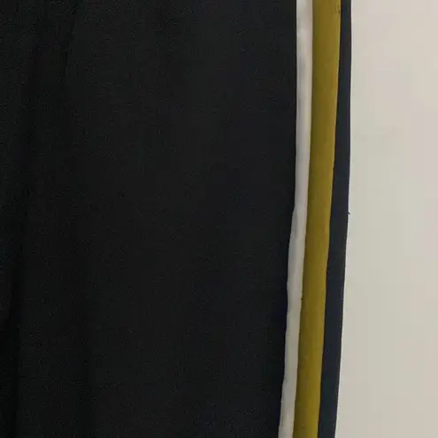 ZARA  womens black pull on yellow/white side stripe jogger pants size XS