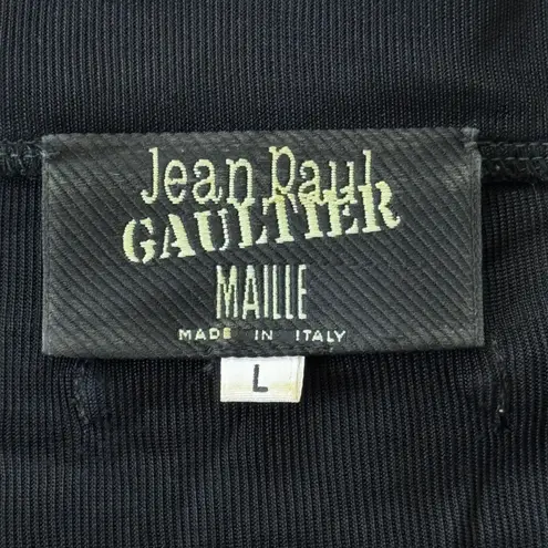 Jean Paul Gaultier Vintage Floral Hummingbird Kimono Sleeve Mesh Mini Dress Black Size L