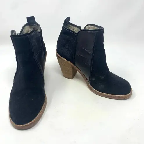 Matt Bernson Black Suede Leather Holt Ankle Bootie Size 6