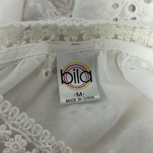 Bohemian cotton top with bare shoulders Sz M Cut