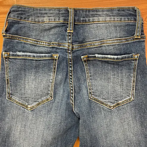 Vervet Ankle Skinny Fit Low Rise Denim Jeans Stretchy Medium Dark Wash 24 XS Blue