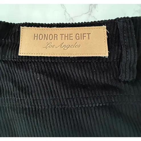 Honor The Gift Black Corduroy Shorts with Side LaceUp Detail Size undefined