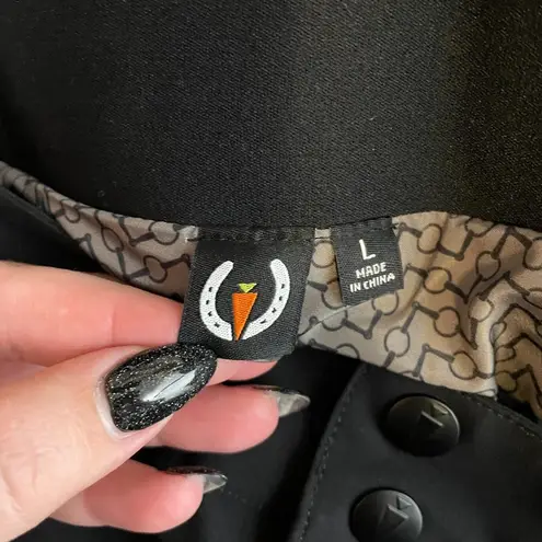 Kerrits Women L Black Cascade Waterproof Pants Pockets Full Leg Zip Equestrian