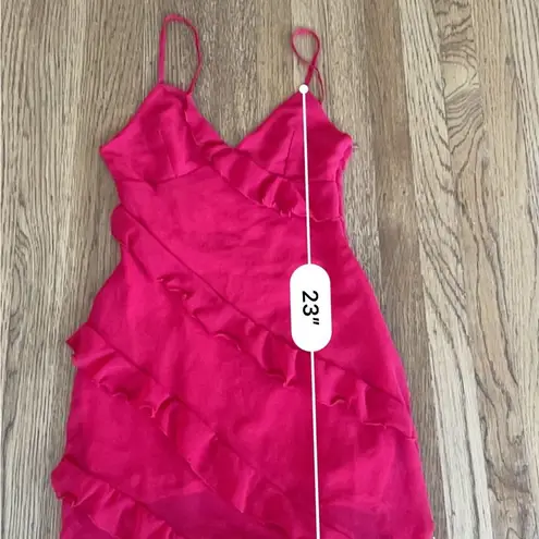 Pull&Bear Ruffled Red Mini Dress Size XS
